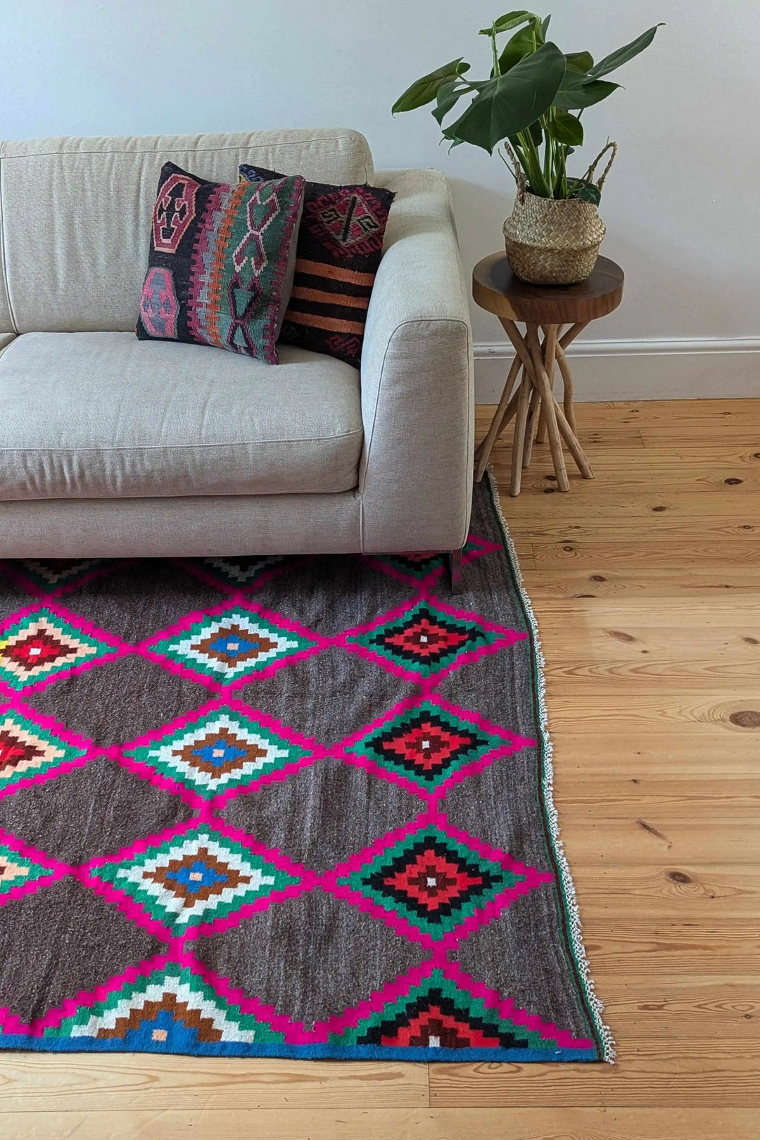 Colourful diamond handmade berber rug